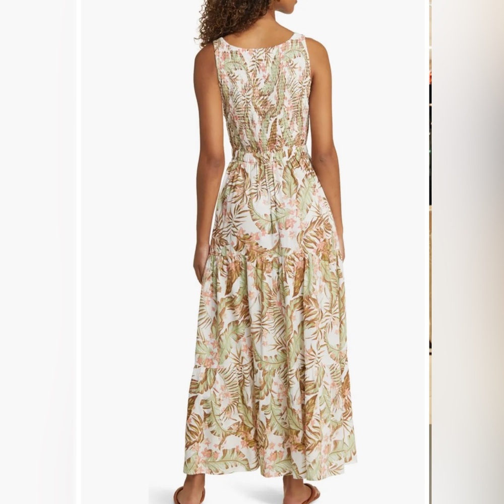 Rip Curl La Quinta Floral Smocked Maxi Dress Off White - Picture 2 of 14